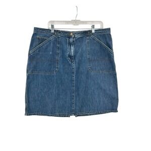 Jones New York Sport‎ Denim Jean Skirt Womens 16 Western Casual Cowgirl Rodeo